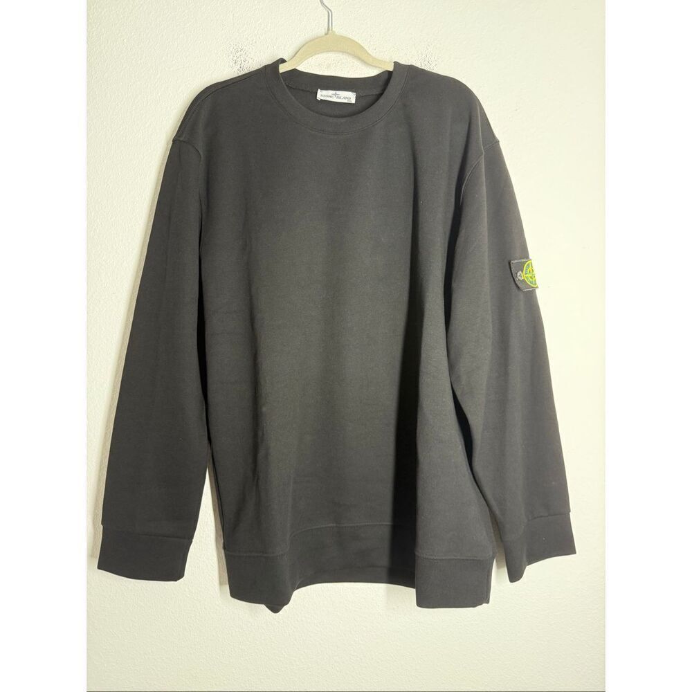 Stone Island Men’s Black Sweatshirt Logo Size XXL Cotton